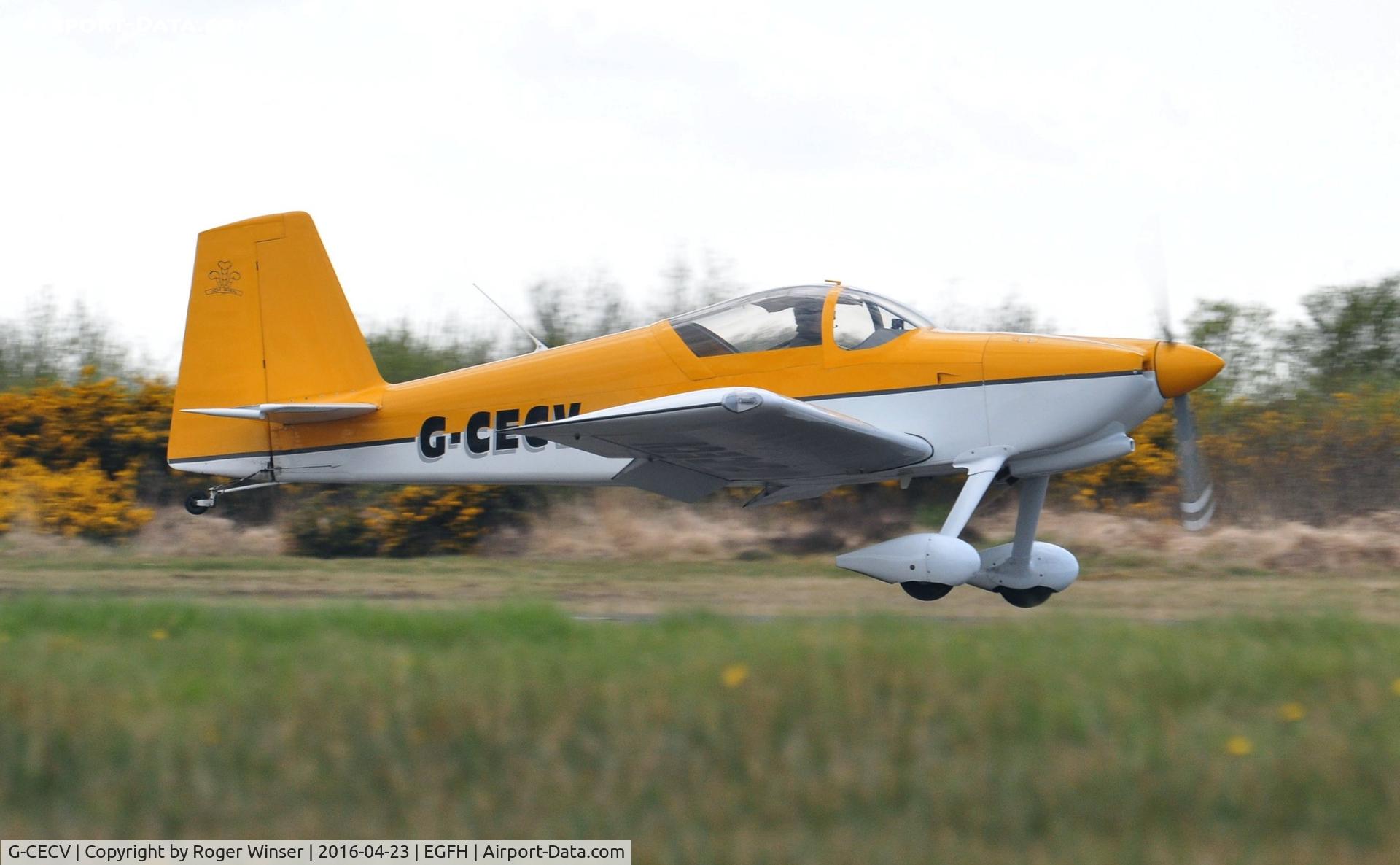 G-CECV, 2006 Vans RV-7 C/N PFA 323-14338, Visiting RV-7 departing Runway 04.