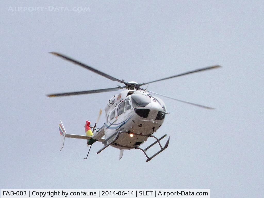 FAB-003, Eurocopter-Kawasaki EC-145 (BK-117C-2) C/N 9517, Over Santa Cruz city