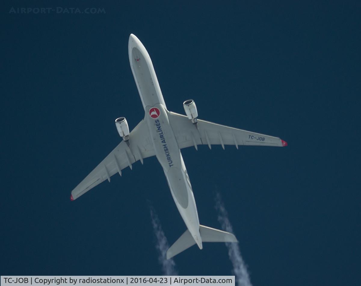 TC-JOB, 2014 Airbus A330-303 C/N 1514, 23-4-2016 Turkish Airlines Airbus A330 TC-JOB Passes overhead Lancashire, England,UK at 36,000ft working route IST-BOS THY81.