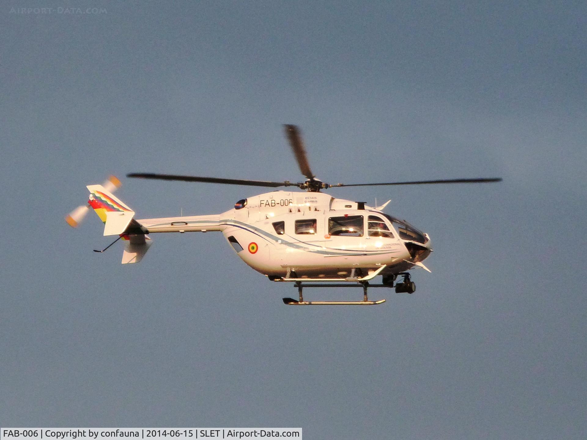 FAB-006, 2014 Eurocopter-Kawasaki EC-145 (BK-117C-2) C/N 9655, Flying over Santa Cruz city