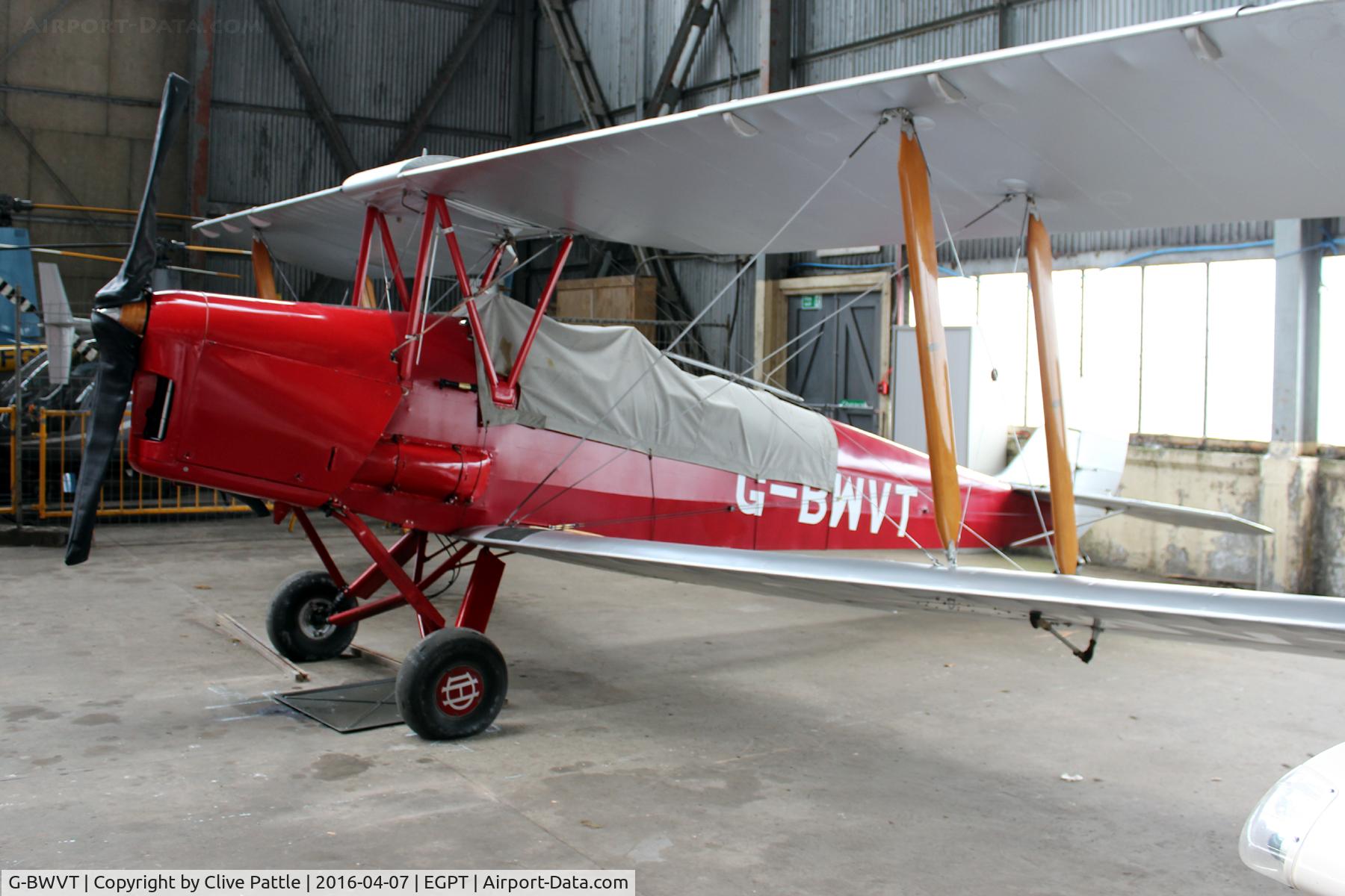 G-BWVT, 1942 De Havilland Australia DH-82A Tiger Moth C/N DHA1039, Hangared at Perth EGPT