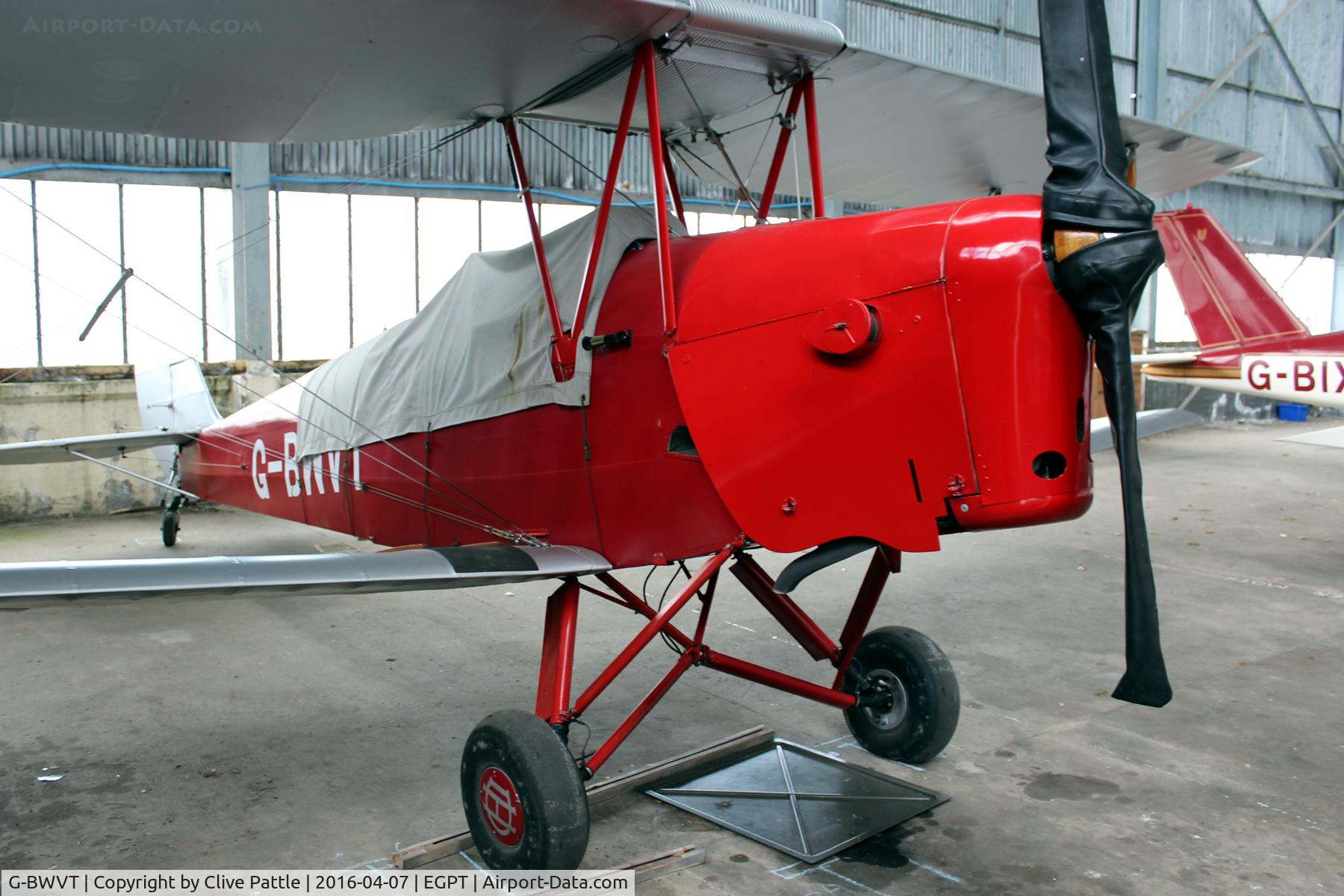 G-BWVT, 1942 De Havilland Australia DH-82A Tiger Moth C/N DHA1039, Hangared at Perth EGPT