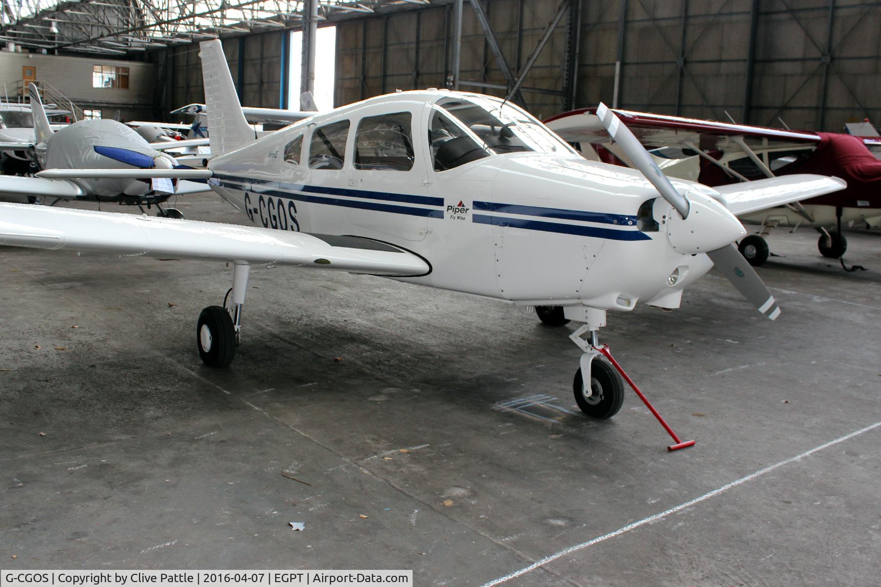 G-CGOS, Piper Cherokee Warrior III C/N 28-42345, Hangared at Perth EGPT