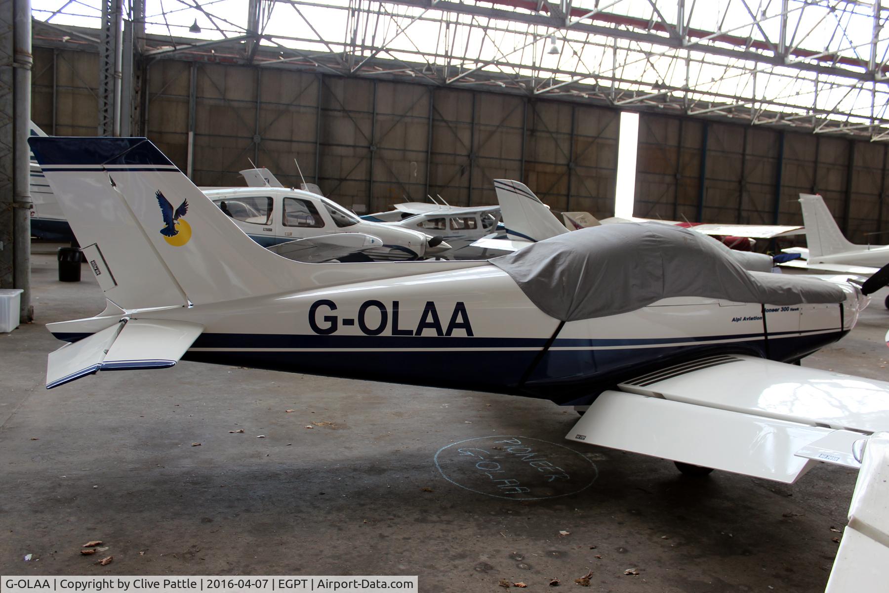 G-OLAA, Alpi Aviation Pioneer 300 Hawk C/N PFA 330A-14719, Hangared at Perth EGPT