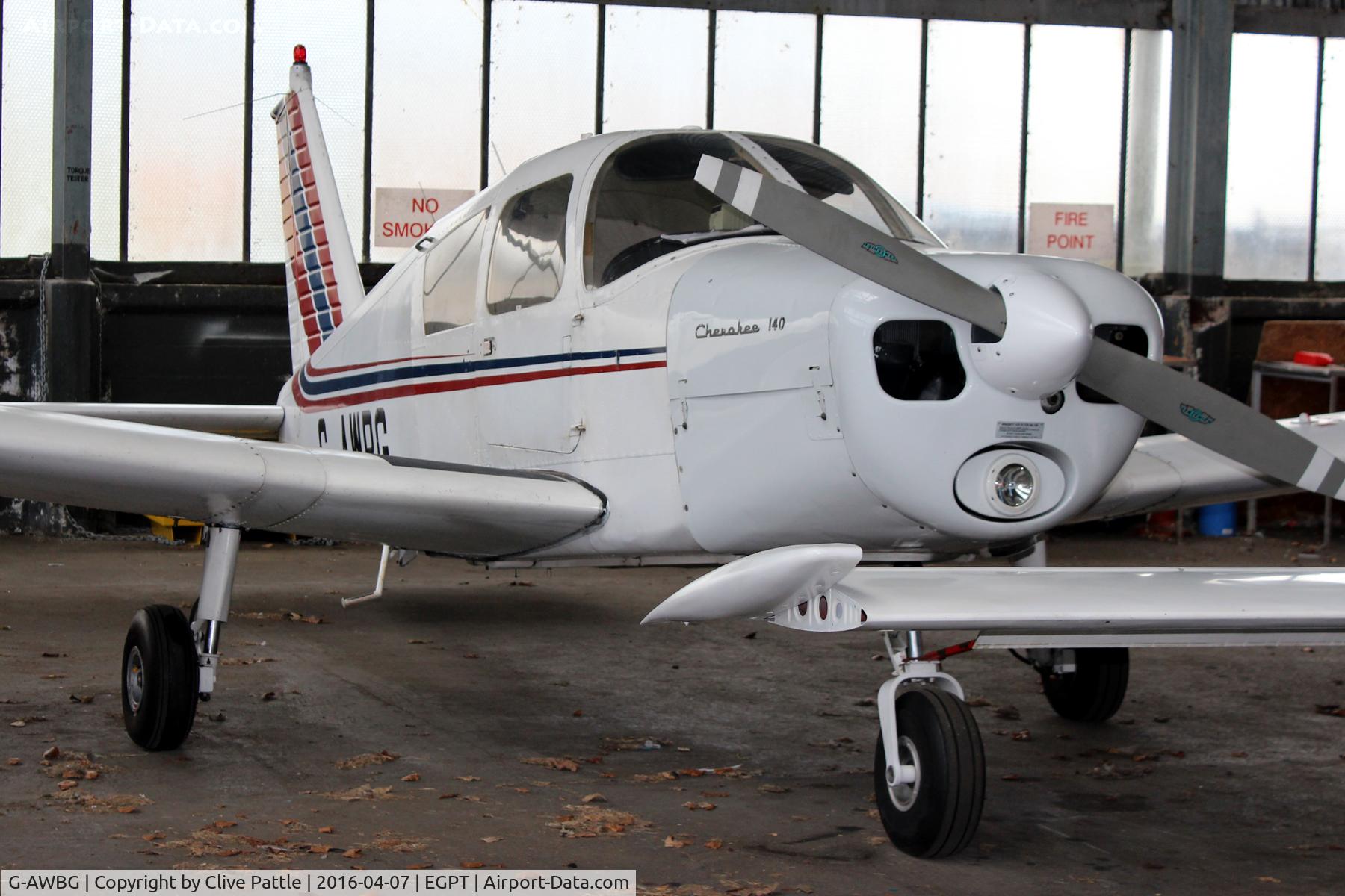 G-AWBG, 1968 Piper PA-28-140 Cherokee C/N 28-24286, Hangared at Perth EGPT