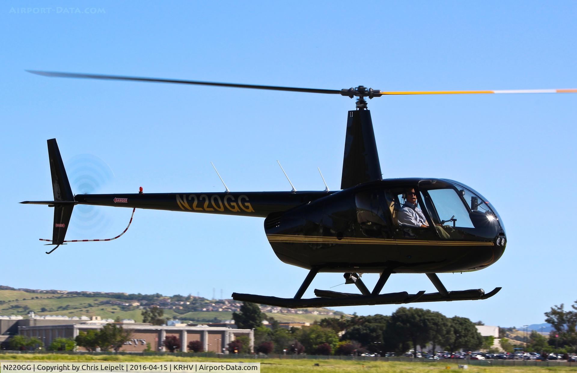 N220GG, 2009 Robinson R44 II C/N 12820, Locally-based 2009 Robinson R44 II taxing out for departure at Reid Hillview Airport, San Jose, CA.