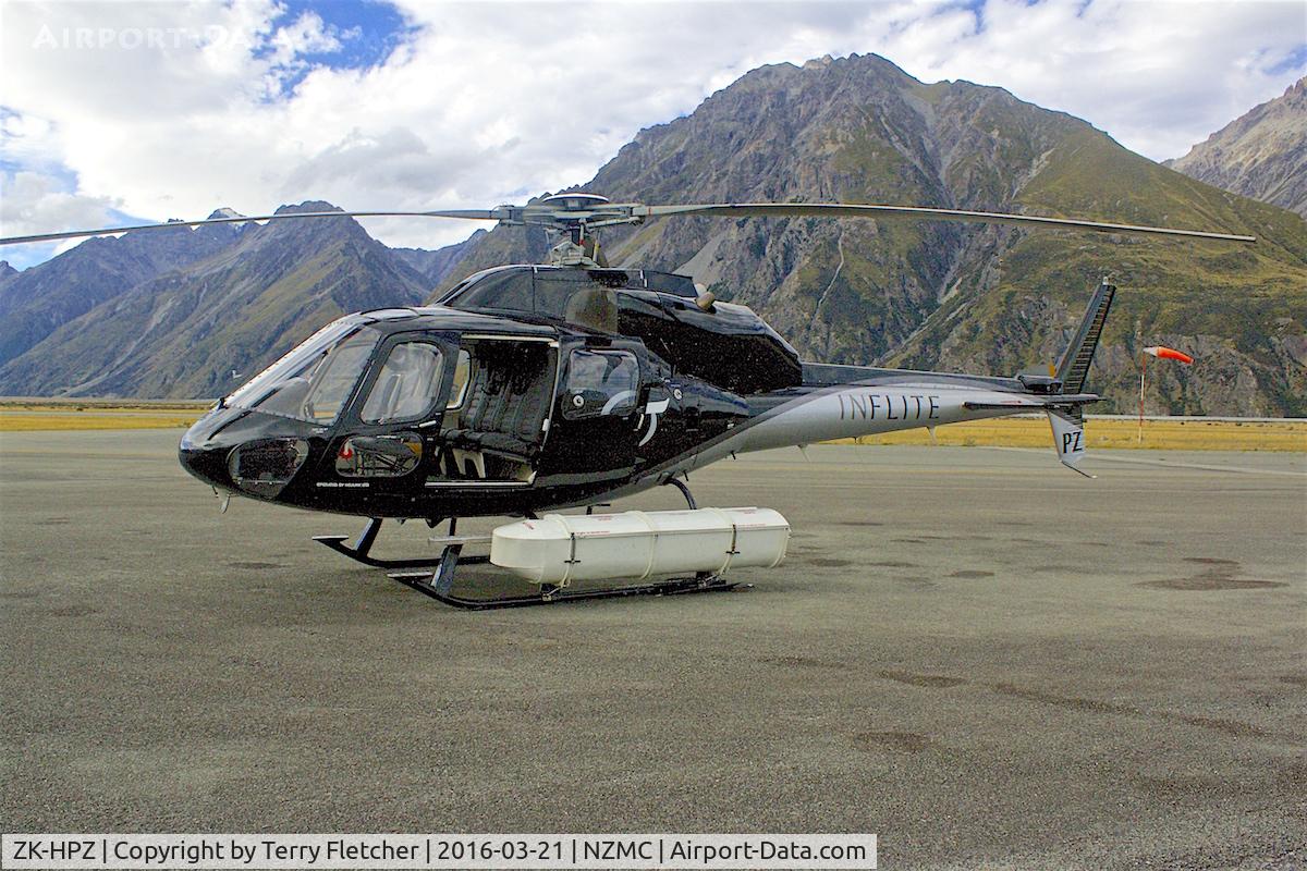 ZK-HPZ, Aerospatiale AS-355F-1 Ecureuil 2 C/N 5107, At Mt.Cook Airport