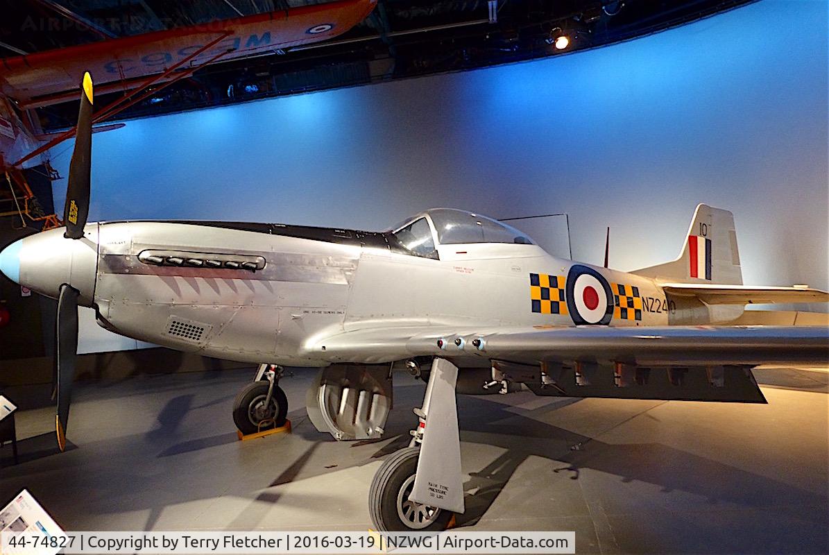 44-74827, 1944 North American P-51D Mustang C/N 122-41367, Preserved at the Air Force Museum of New Zealand at Wigram - ex 44-74827 painted as NZ2410