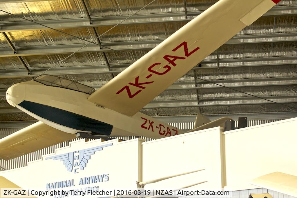 ZK-GAZ, 1962 Scheibe Bergfalke II/55 C/N 353, At Ashburton Museum