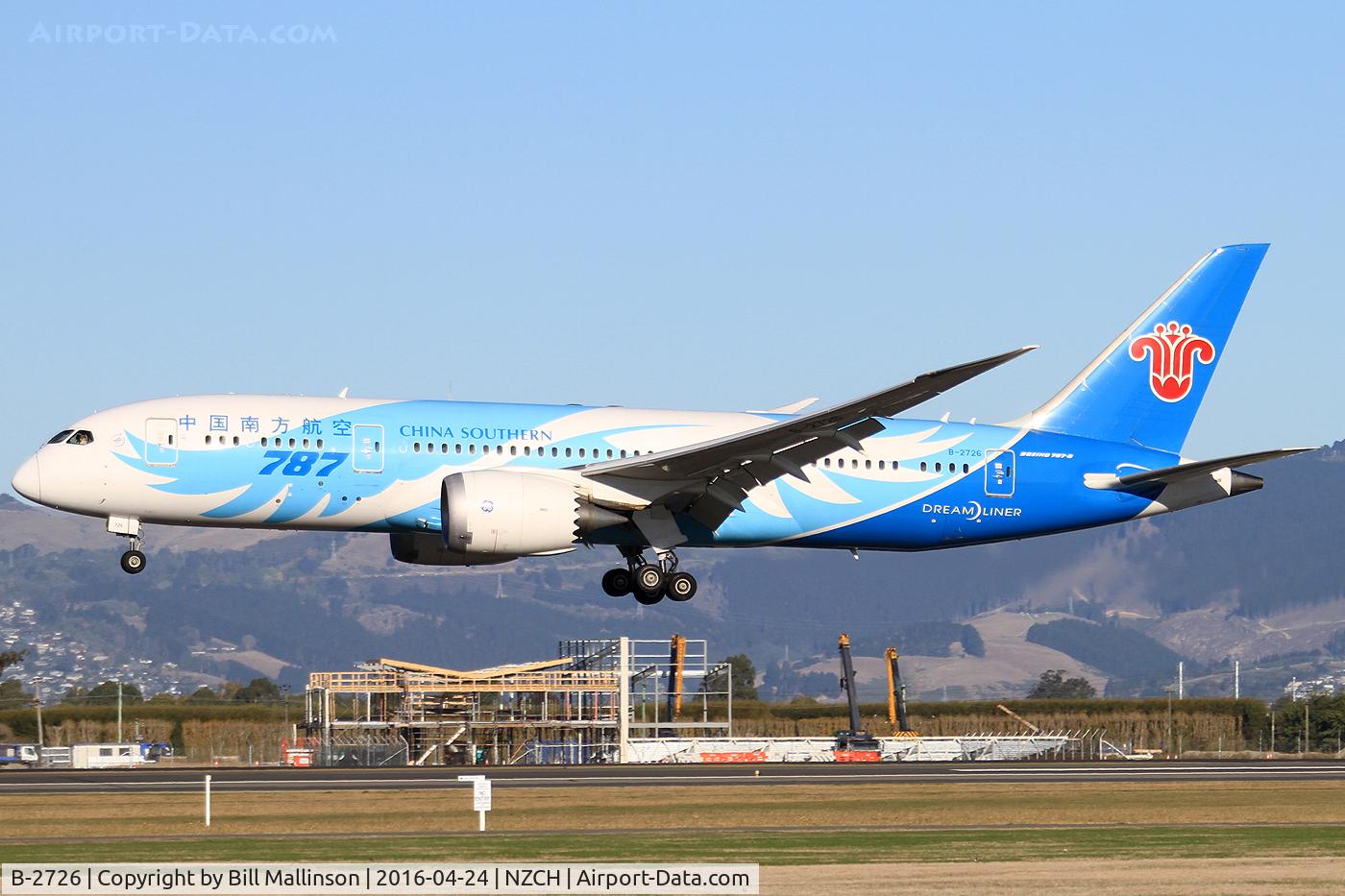 B-2726, 2011 Boeing 787-8 Dreamliner C/N 34924, CZ617 from CAN
