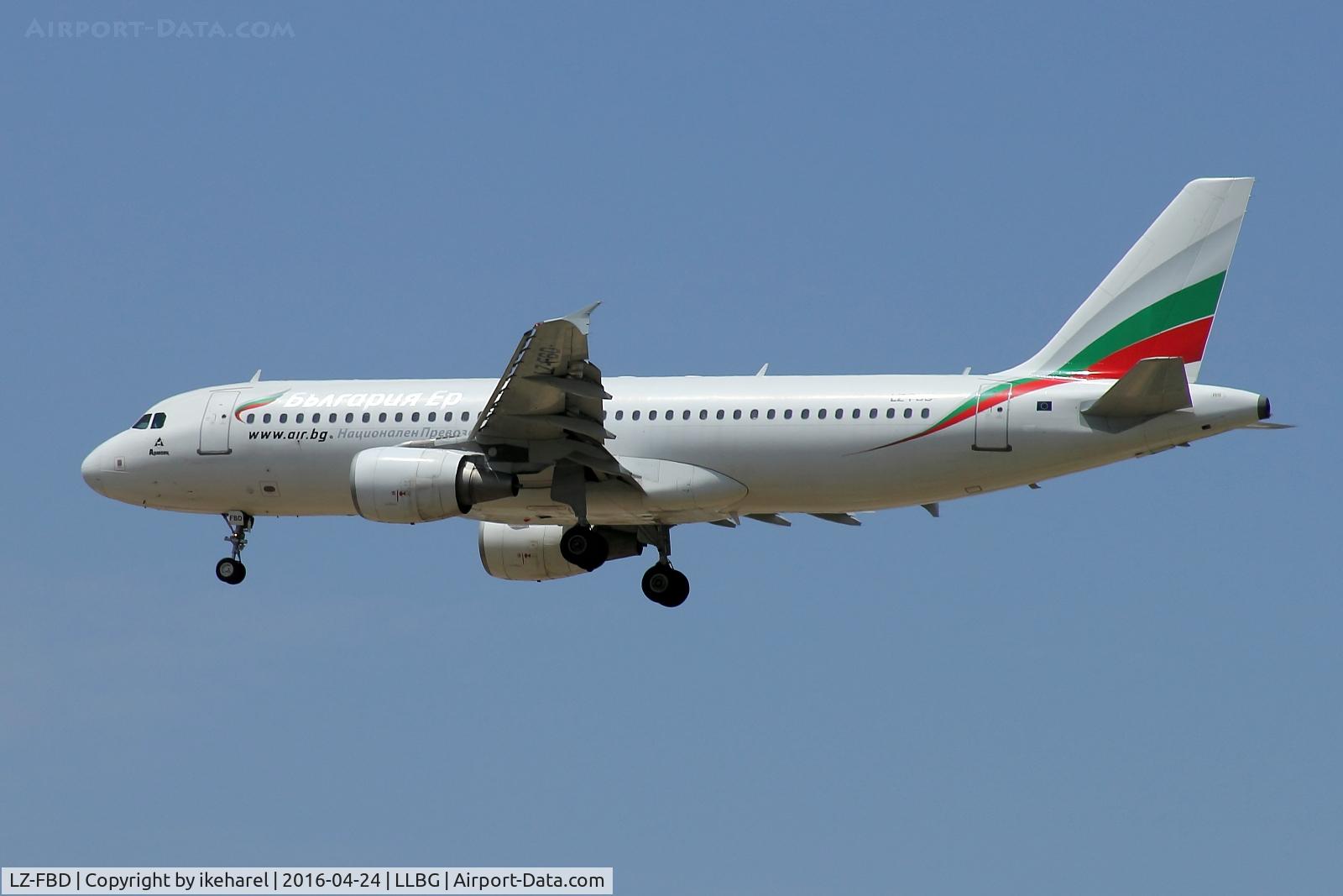 LZ-FBD, 2005 Airbus A320-214 C/N 2596, Flight from Burgas, Bulgaria, on final to runway 21.