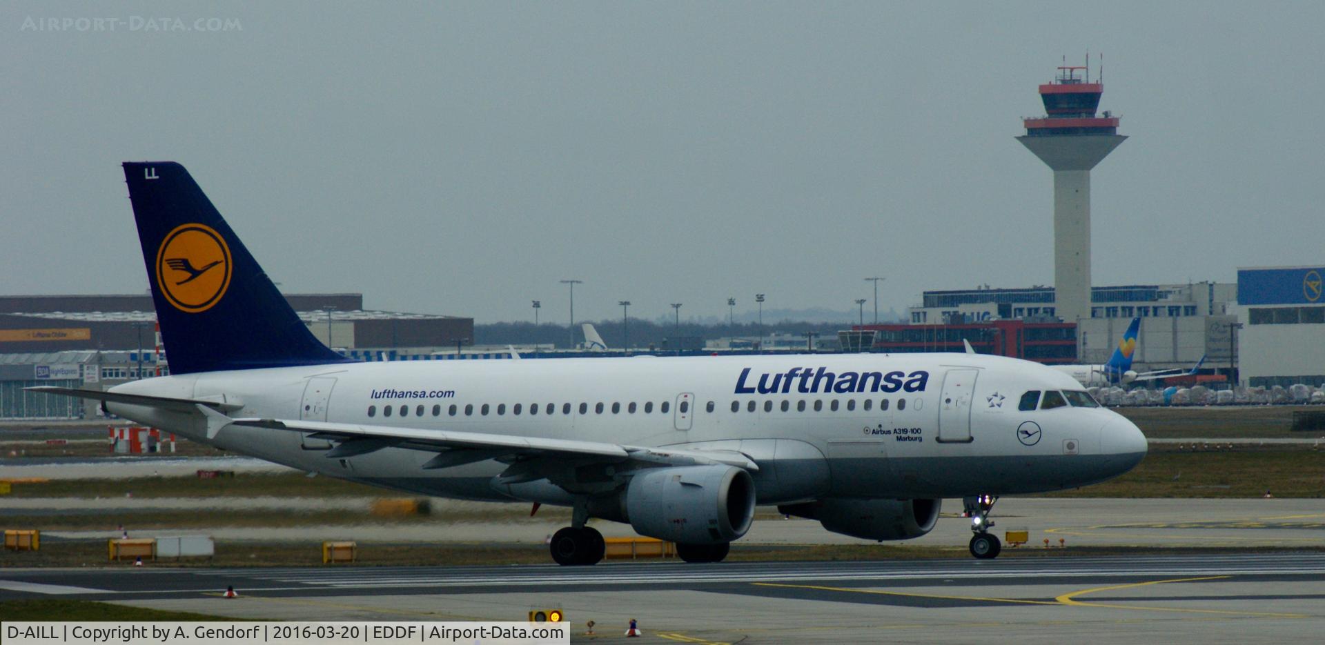 D-AILL, 1997 Airbus A319-114 C/N 689, Lufthansa, seen here waiting for line up clearence at Frankfurt Rhein/Main(EDDF)