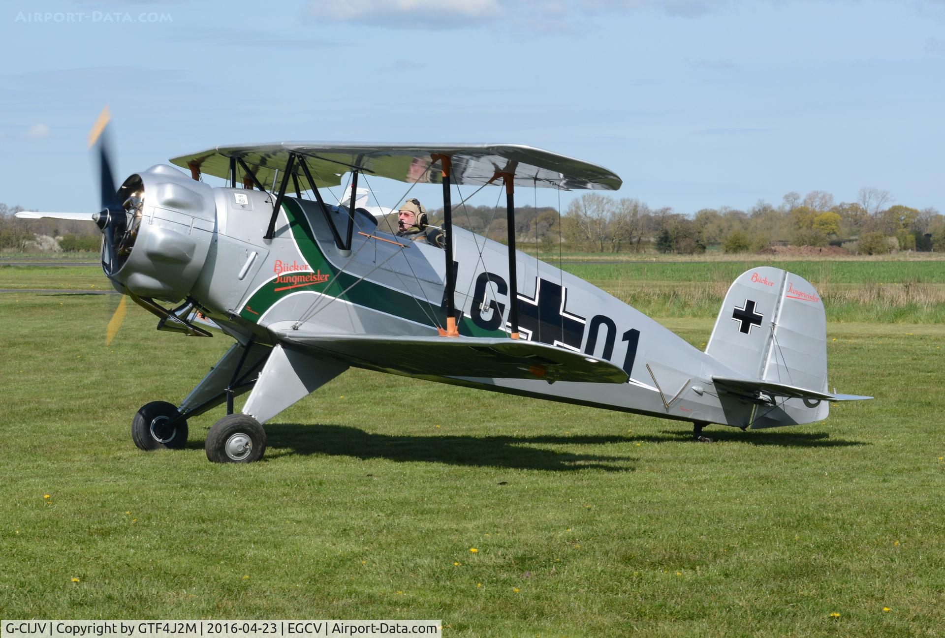 G-CIJV, 1940 CASA 1-133 Jungmeister C/N 35, G-CIJV 'LG+01'  Luftwaffe c/s at Sleap 23.4.16