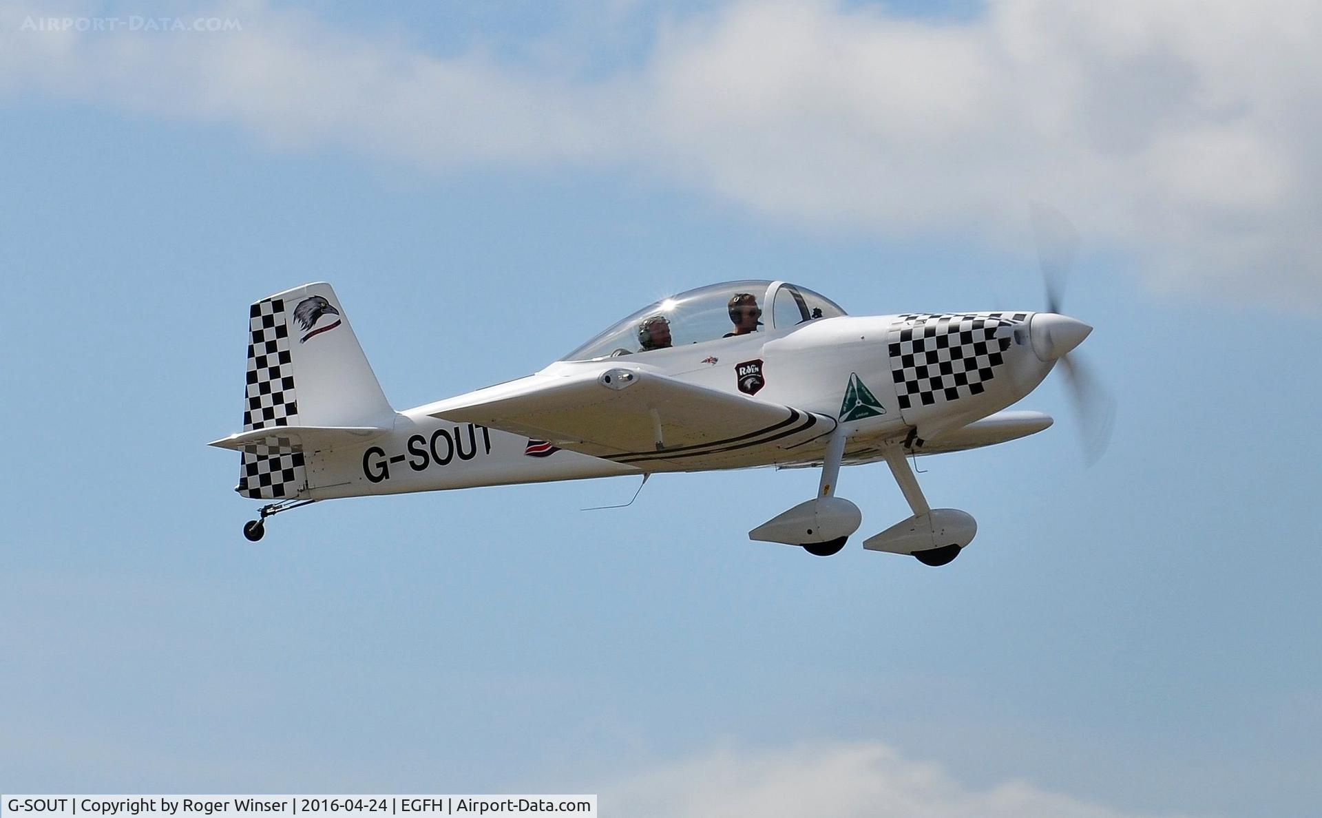 G-SOUT, 2006 Vans RV-8 C/N PFA 303-13295, Visiting RV-8, Raven 5 in Team Raven departing Runway 04.