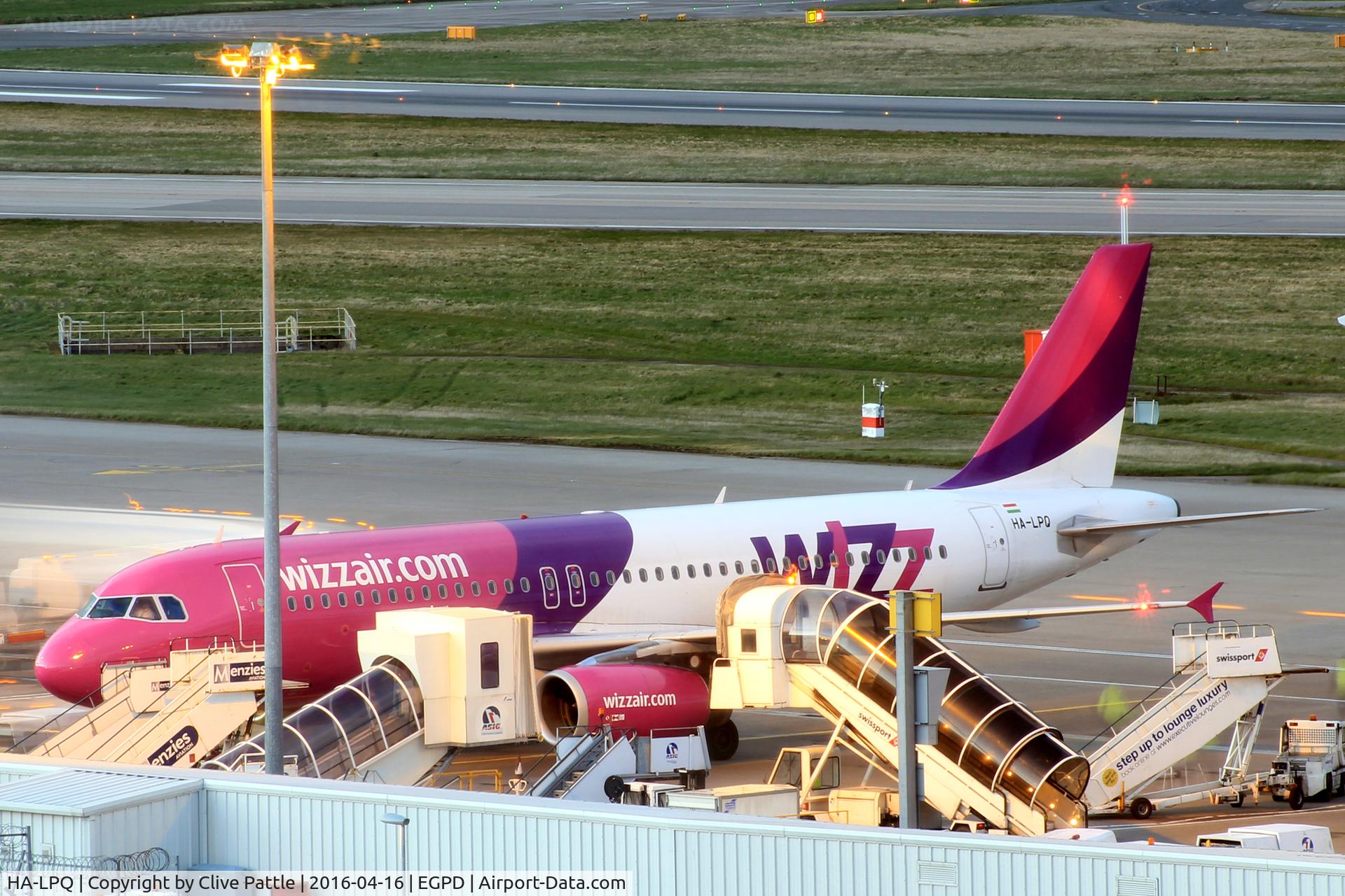HA-LPQ, 2008 Airbus A320-232 C/N 3409, At the gate at Aberdeen Airport EGPD