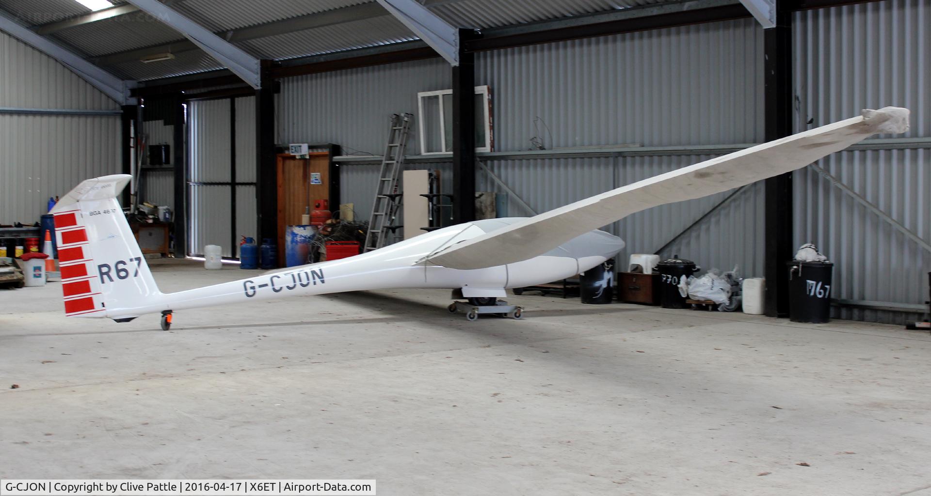 G-CJON, Grob G-102 Astir CS77 C/N 1634, Hangared at Easterton Gliding field, Elgin, Moray.