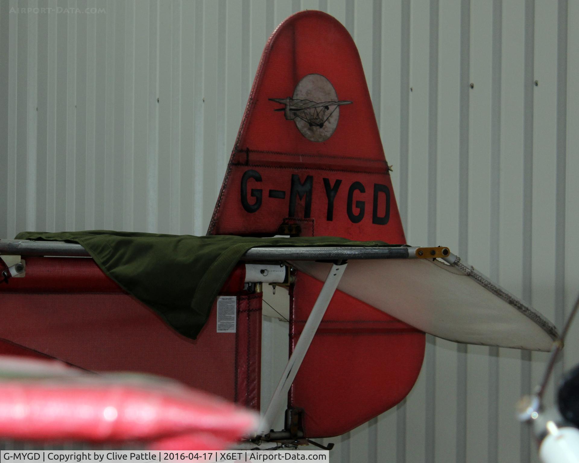 G-MYGD, 1992 Cyclone Airsports AX3/503 C/N C 2083049, Tail detail - Hangared at Easterton Gliding field, Elgin, Moray.