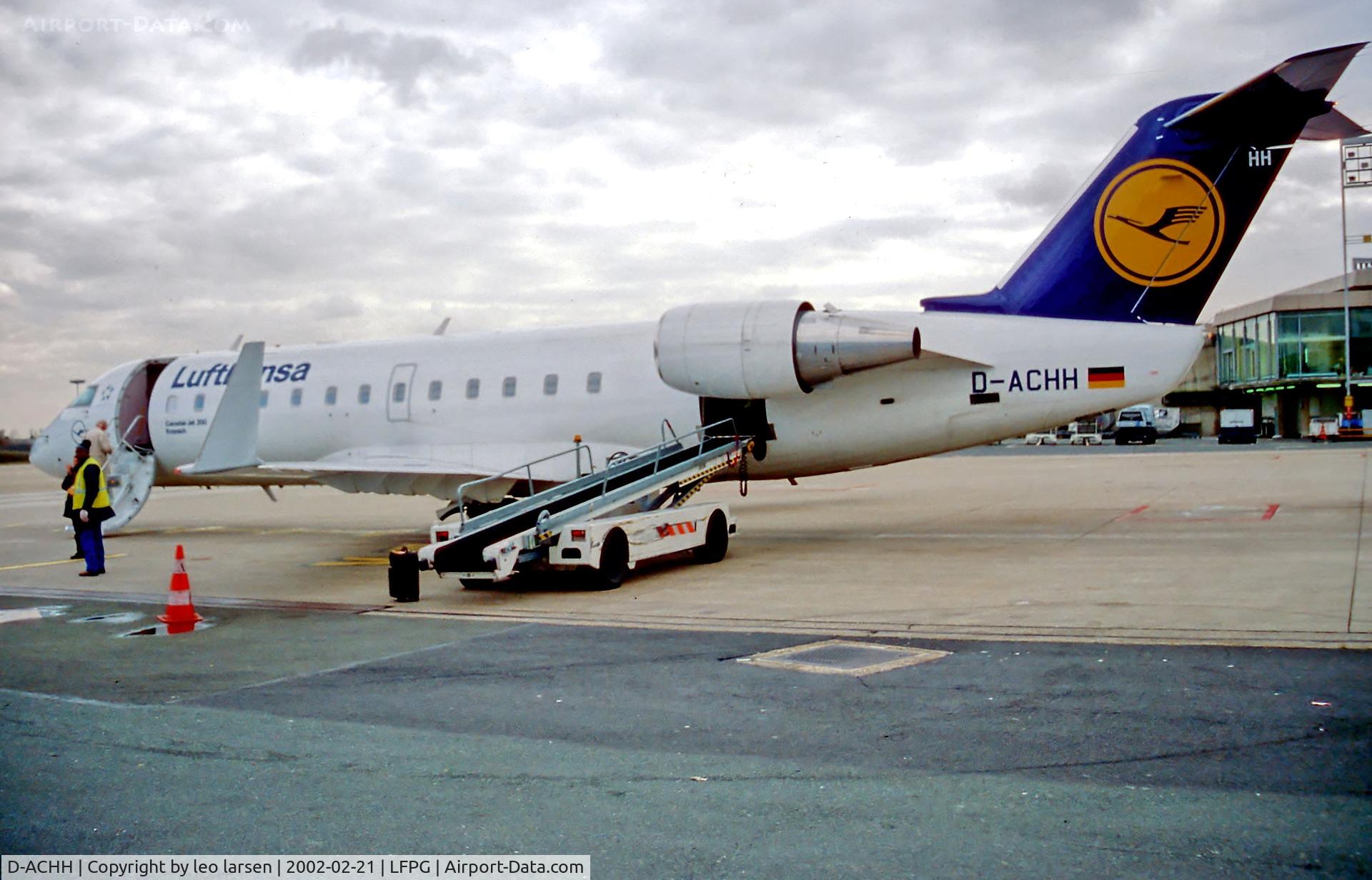 D-ACHH, 2000 Bombardier CRJ-200LR (CL-600-2B19) C/N 7449, Paris CDG 21.2.02
