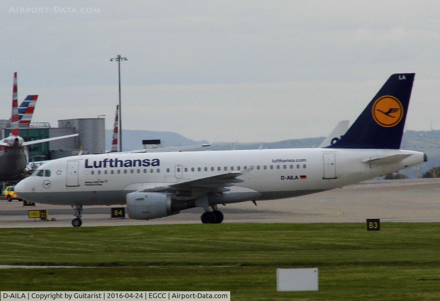 D-AILA, 1996 Airbus A319-114 C/N 609, At Manchester