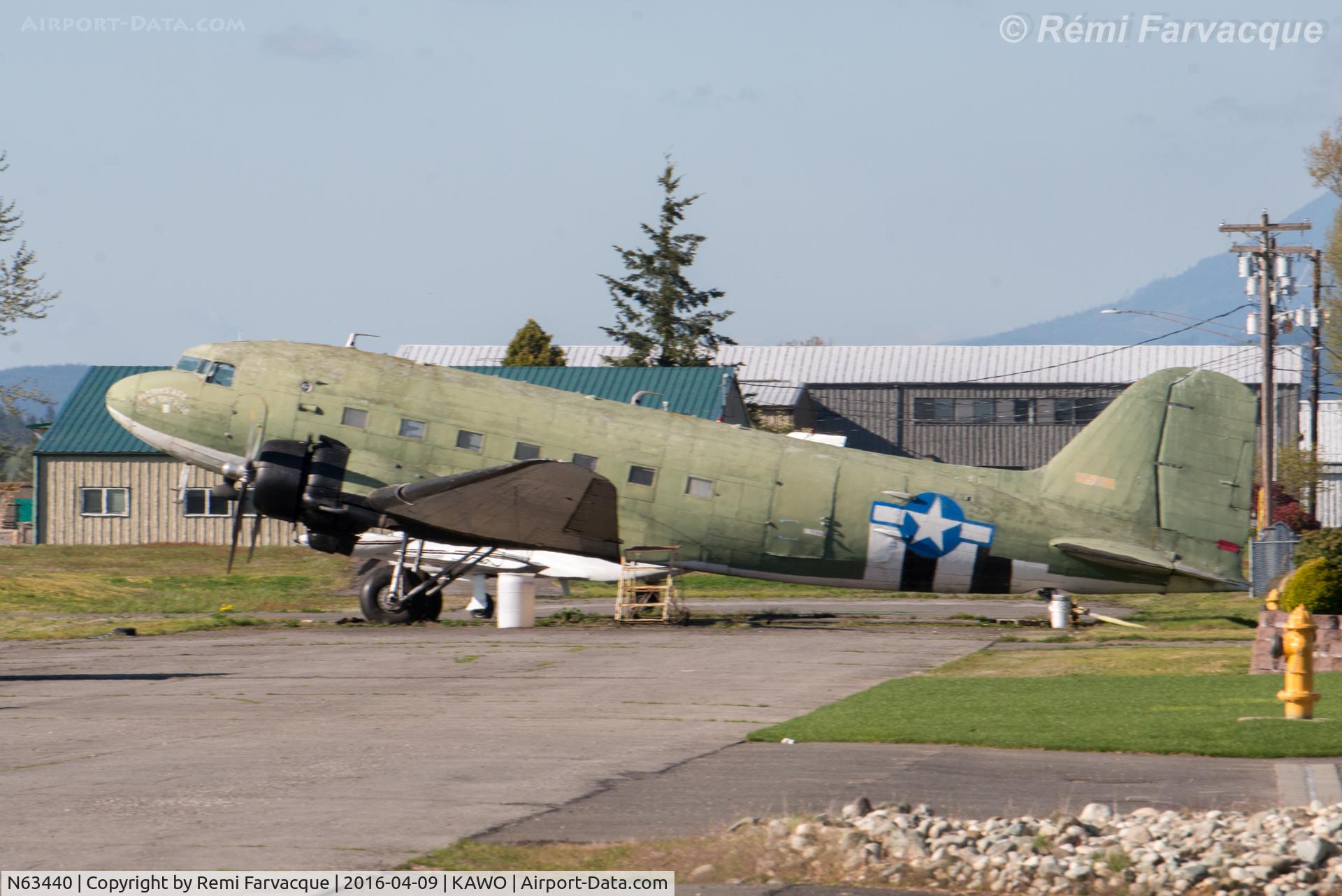 N63440, 1944 Douglas DC3C-S1C3G (C-47A) C/N 20194, Parked north of main terminal building.