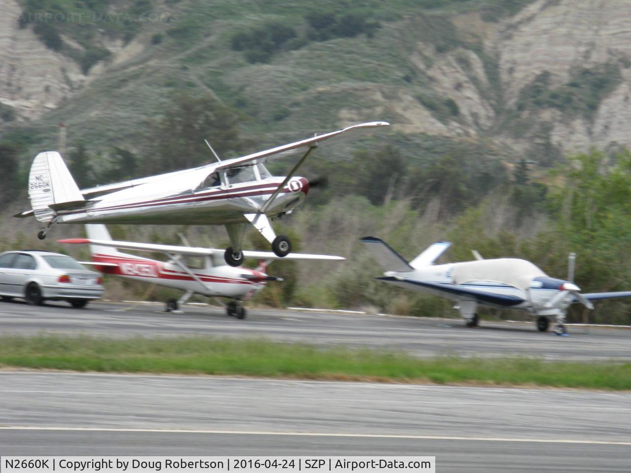 N2660K, 1947 Luscombe 8E Silvaire C/N 5387, 1947 Luscombe 8E SILVAIRE, Continental C85 85 Hp, polished beauty, on short final for Rwy 22L grass
