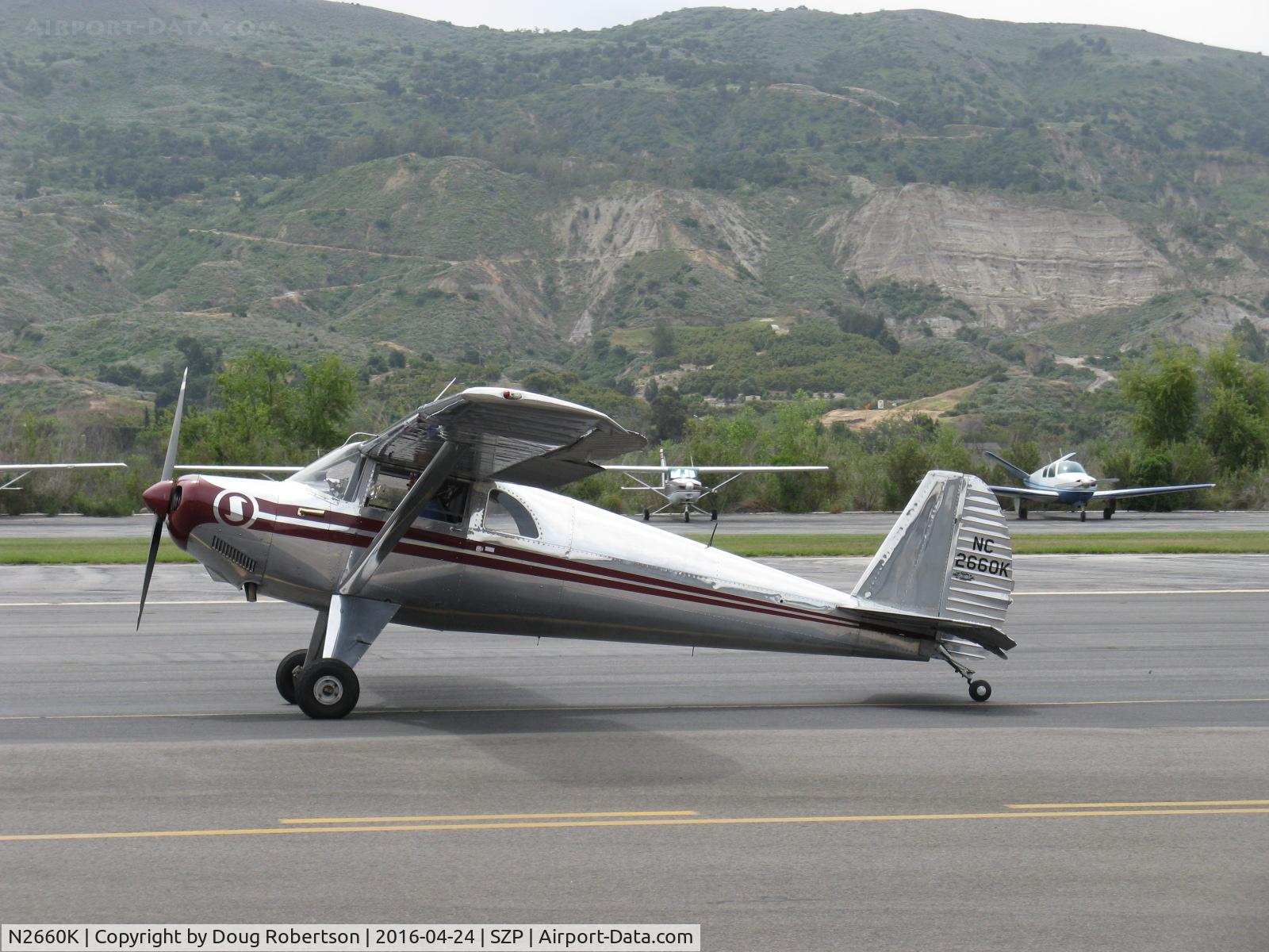 N2660K, 1947 Luscombe 8E Silvaire C/N 5387, 1947 Luscombe 8E SILVAIRE, Continental C85 85 Hp, highly polished beauty, taxi to Rwy 22