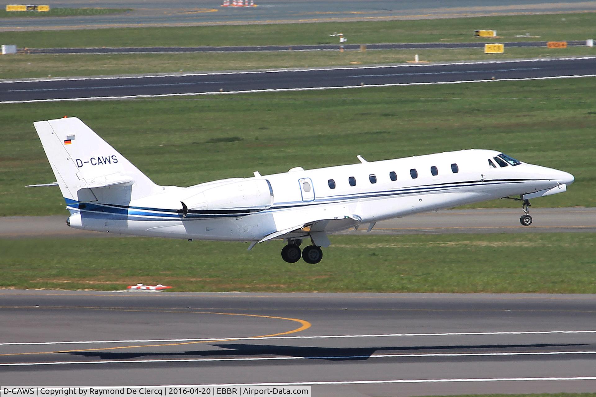 D-CAWS, 2012 Cessna 680 Citation Sovereign C/N 680-0328, Takes off from rwy 07R.