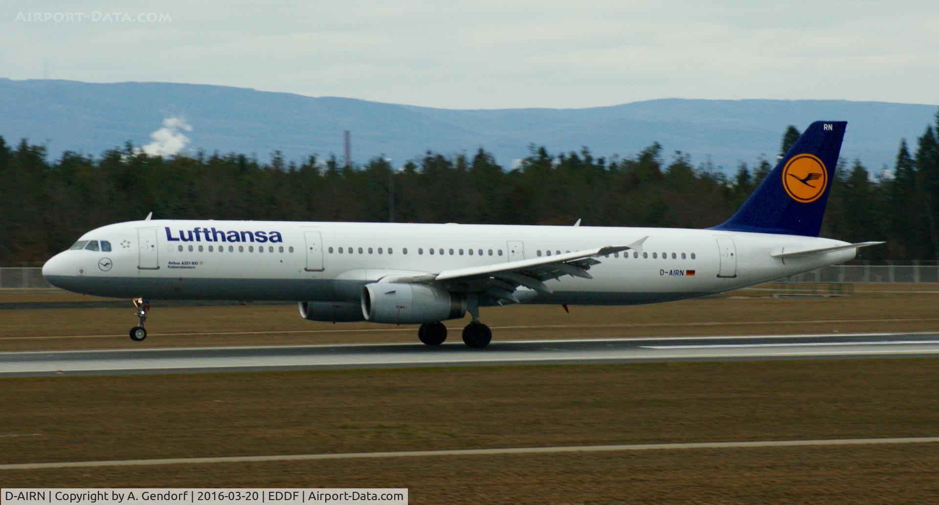 D-AIRN, 1995 Airbus A321-131 C/N 0560, Lufthansa, seen here touching down RWY 25R at Frankfurt Rhein/Main(EDDF)