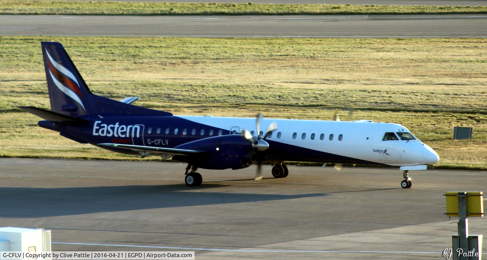 G-CFLV, 1995 Saab 2000 C/N 2000-023, at Aberdeen EGPD
