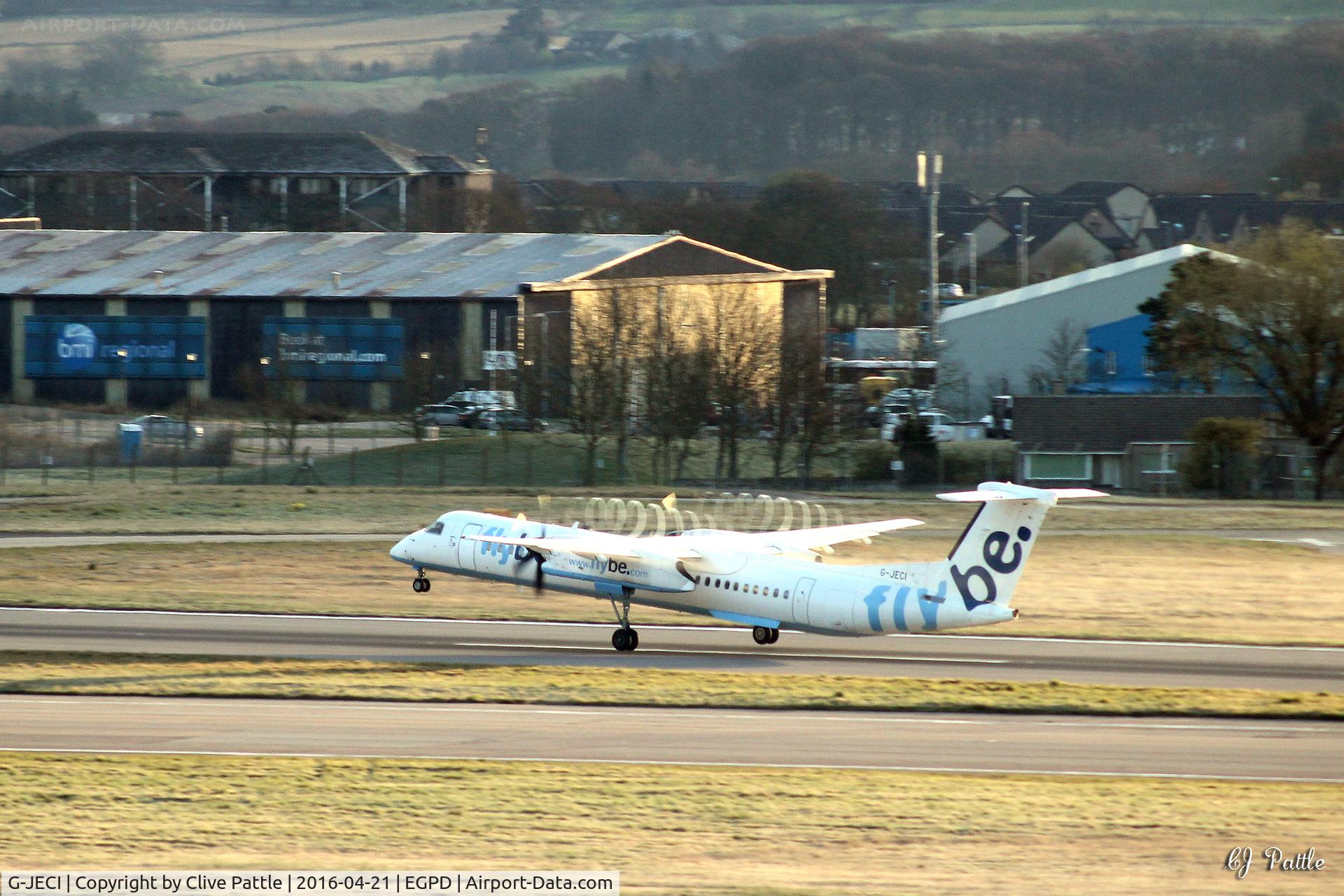 G-JECI, 2005 De Havilland Canada DHC-8-402Q Dash 8 C/N 4105, Departing Aberdeen EGPD/ABZ