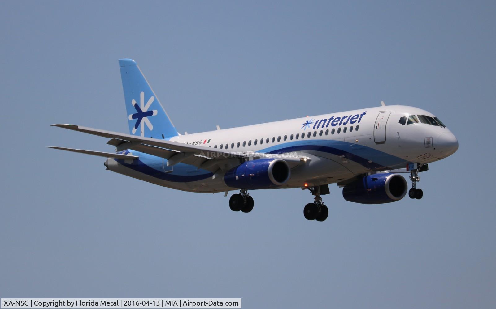 XA-NSG, 2013 Sukhoi SuperJet 100-95B C/N 95034, Interjet