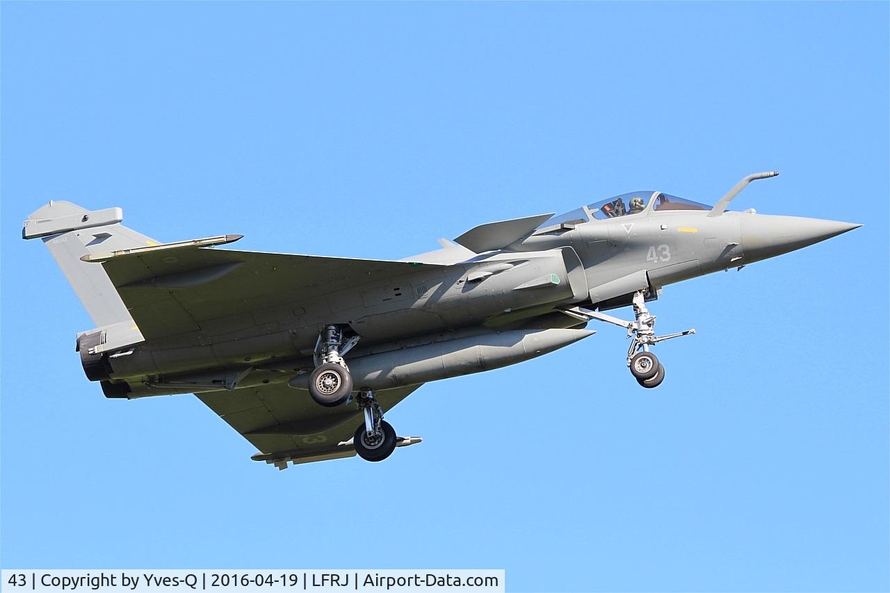 43, 2015 Dassault Rafale M C/N 43, Dassault Rafale M, Short approach rwy 08, Landivisiau Naval Air Base (LFRJ)