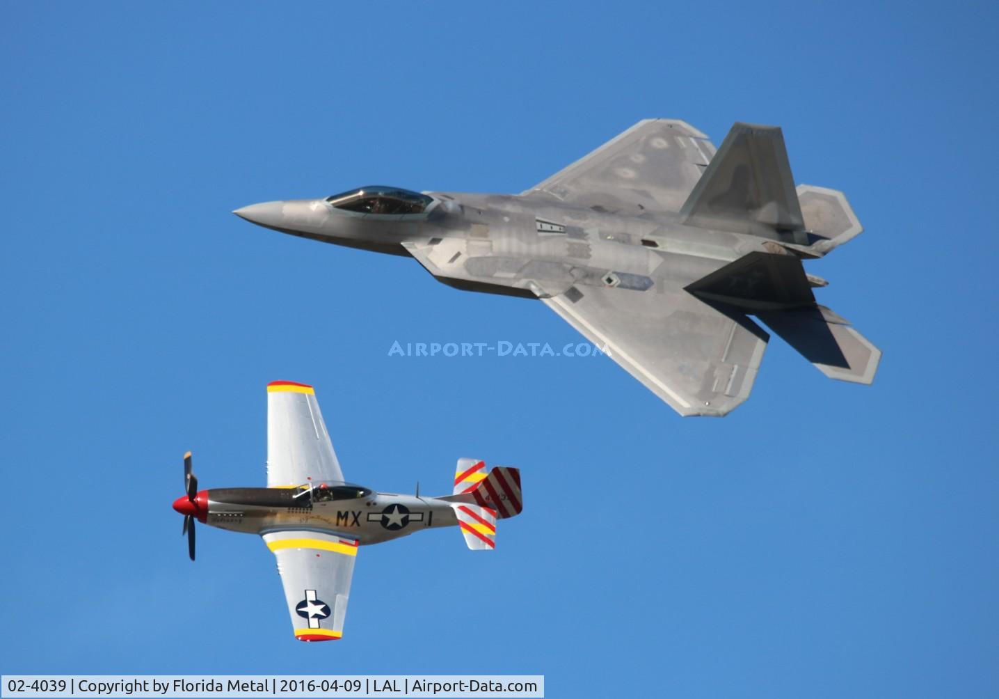 02-4039, 2002 Lockheed Martin F/A-22A Raptor C/N 4039, F-22 Raptor with P-51D