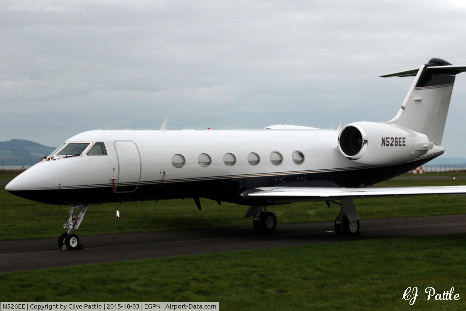 N526EE, 1997 Gulfstream Aerospace G-V C/N 519, Visiting Dundee Riverside Airport EGPD carrying Ernie Els to the nearby Dunhill Golf Championships at St Andrews