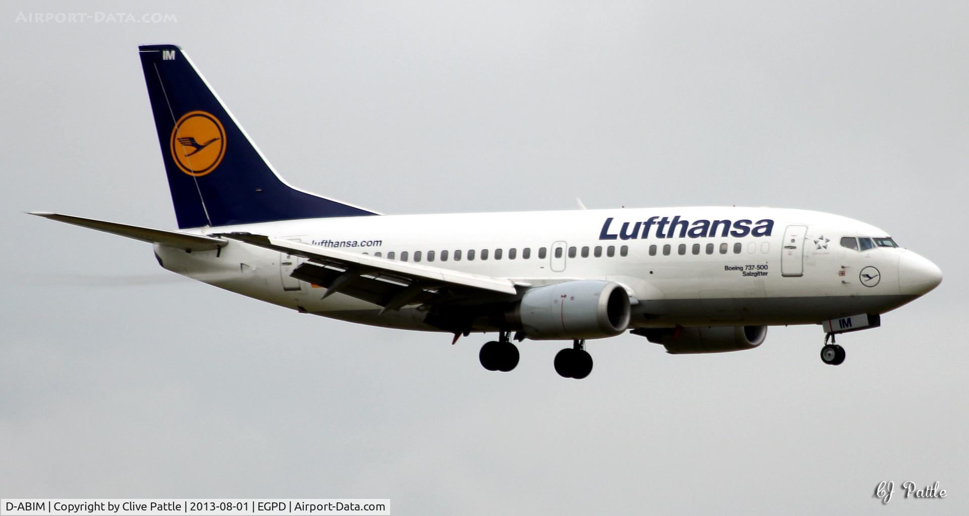 D-ABIM, 1991 Boeing 737-530 C/N 24937, Landing at Aberdeen EGPD