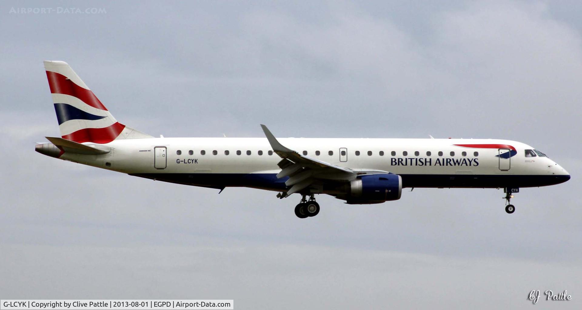 G-LCYK, 2010 Embraer 190SR (ERJ-190-100SR) C/N 19000343, Landing at Aberdeen EGPD