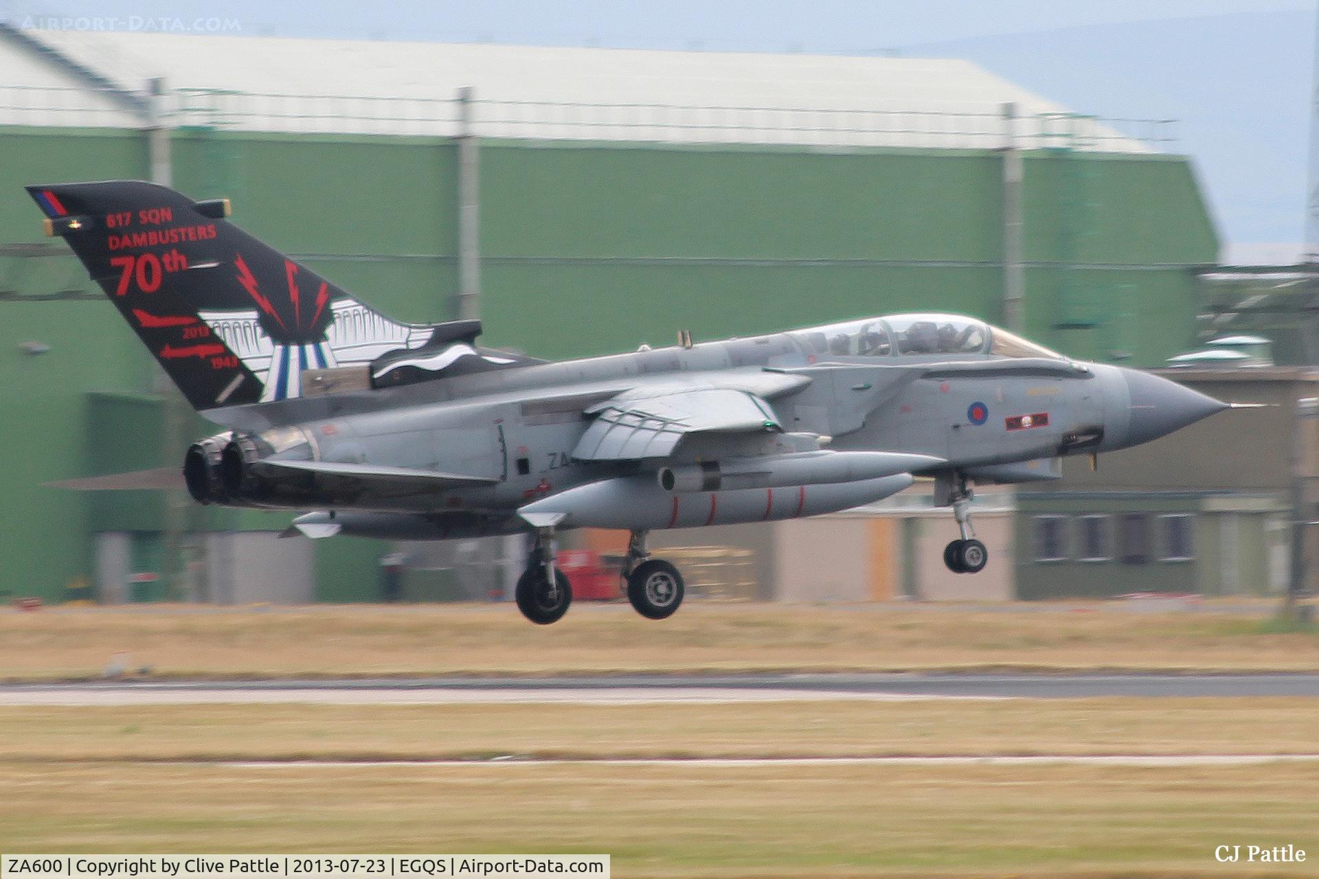 ZA600, 1982 Panavia Tornado GR.4 C/N 122/BS039/2123, At RAF Lossiemouth EGQS - in RAF 617 Sqn 70th Anniversary Special Marks