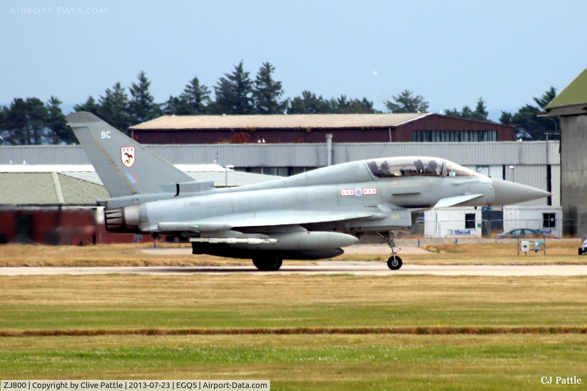 ZJ800, 2003 Eurofighter EF-2000 Typhoon T3 C/N 004/BT001, At RAF Lossiemouth EGQS - coded 'BC' of RAF 29(R) Sqn based at RAF Coningsby