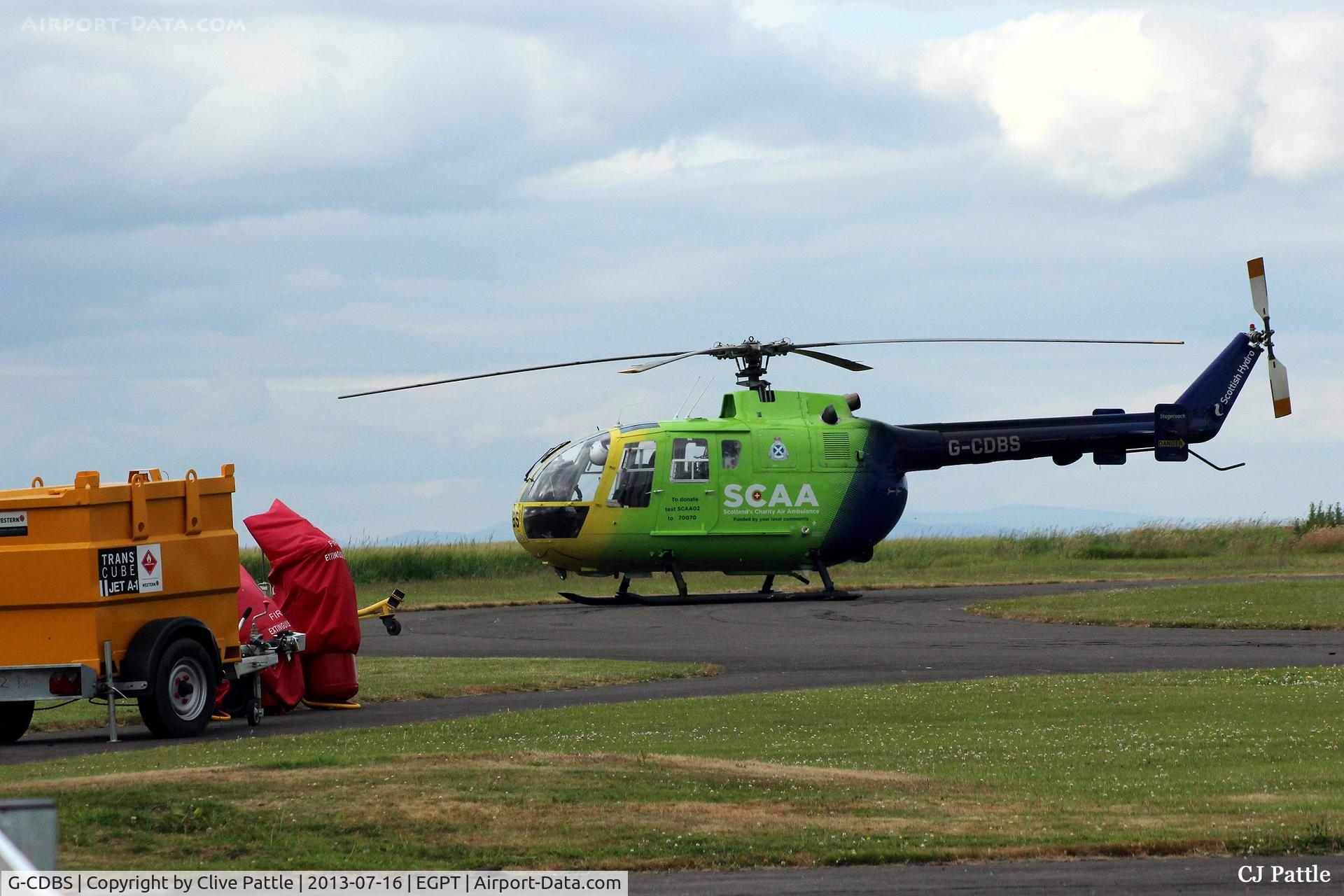 G-CDBS, 1985 MBB Bo.105DBS-4 C/N S.738, On Scottish Air Ambulance duty at Perth EGPT