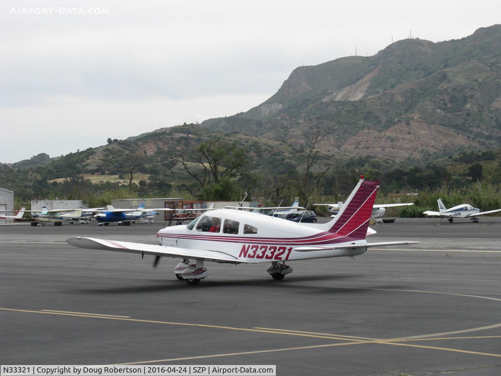 N33321, 1975 Piper PA-28-180 Cherokee C/N 28-7505133, 1975 Piper PA-28-180 ARCHER, Lycoming O&VO-360 180 Hp, taxi back