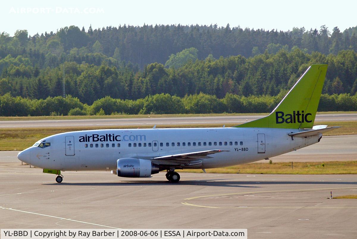 YL-BBD, 1999 Boeing 737-53S C/N 29075, Boeing 737-53S [29075] (airBaltic) Stockholm-Arlanda~SE 06/06/2008
