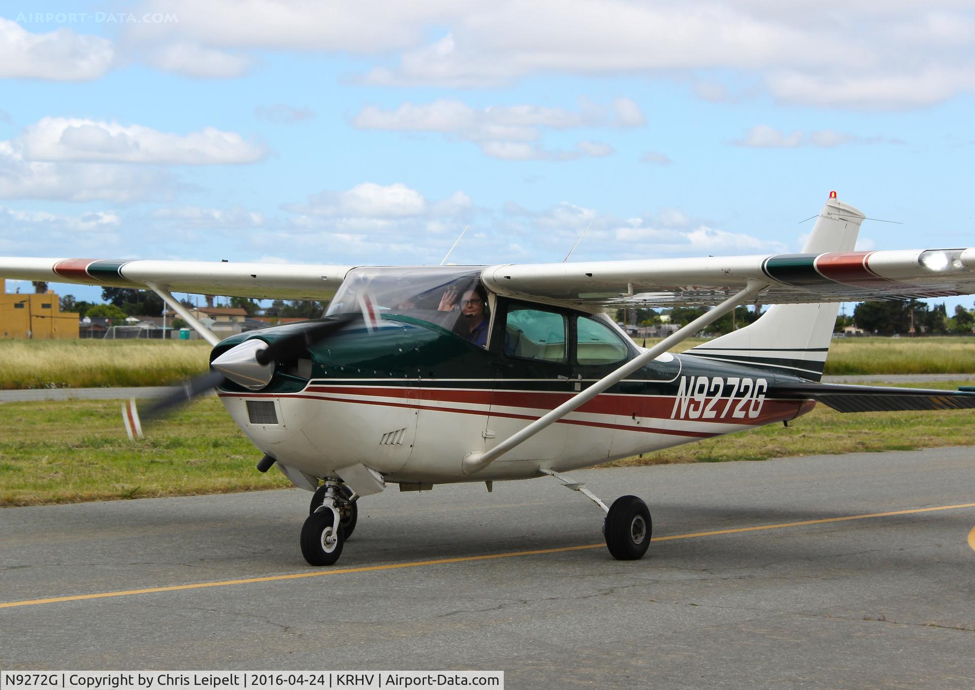 N9272G, 1971 Cessna 182N Skylane C/N 18260812, Locally-based 1971 Cessna 182N taxing out for departure at Reid Hillview Airport, San Jose, CA.