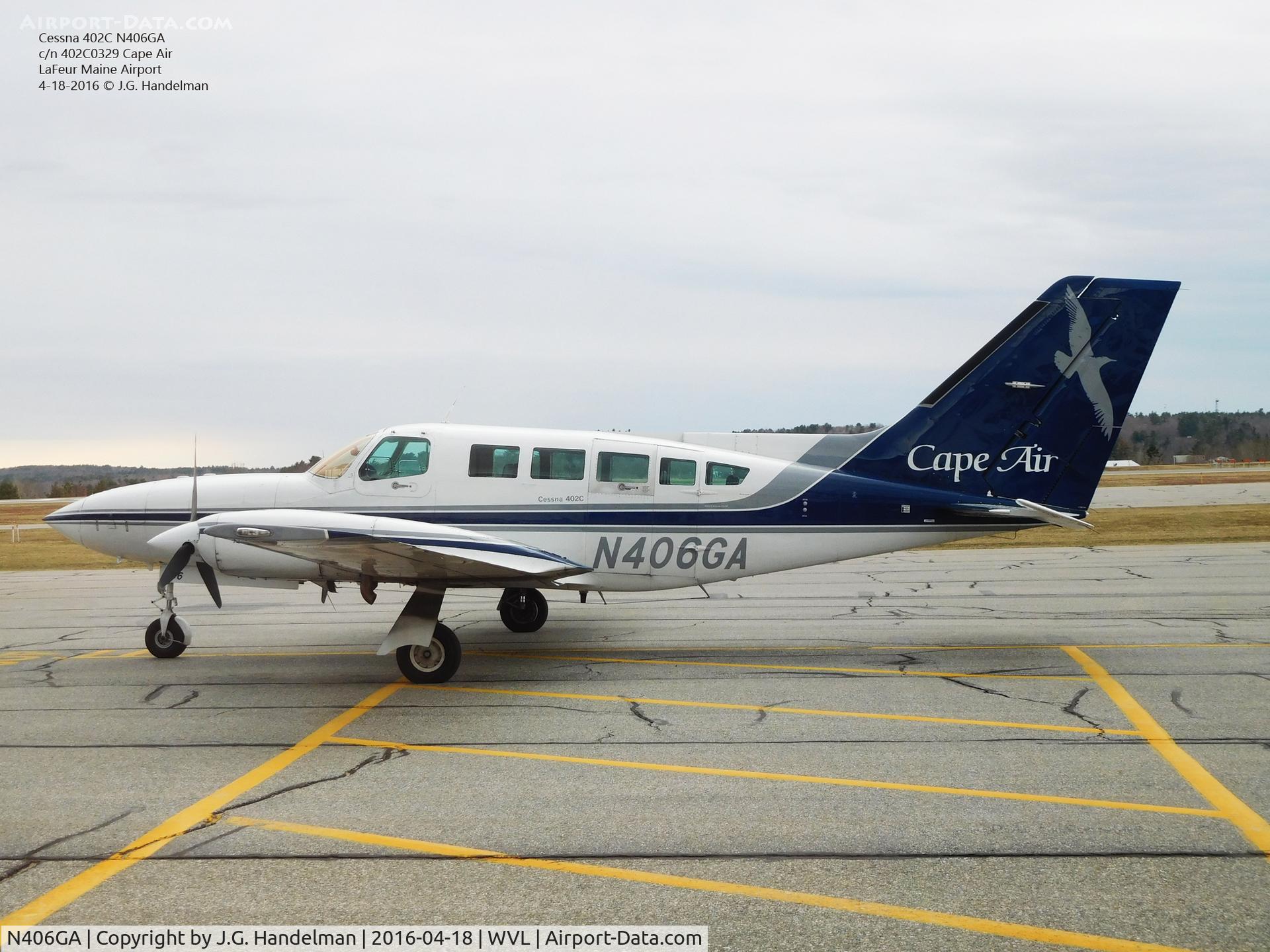 N406GA, 1980 Cessna 402C C/N 402C0329, At Waterville Maine