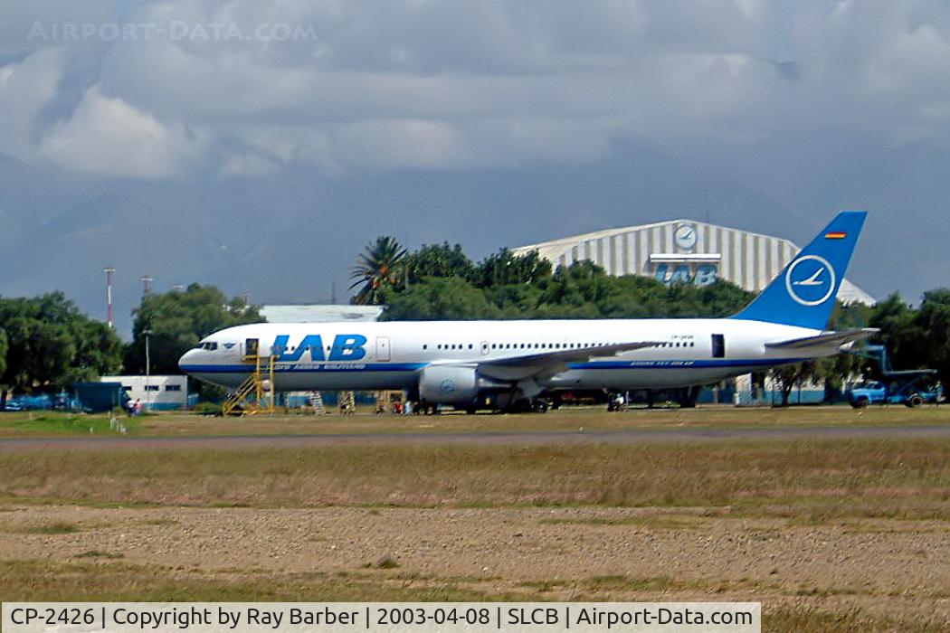 CP-2426, 1988 Boeing 767-3P6 C/N 24349, Boeing 767-3P6ER [24349] (Lloyd Aereo Boliviano) Cochabamba-Jorge Wilsterman~CP 08/04/2003