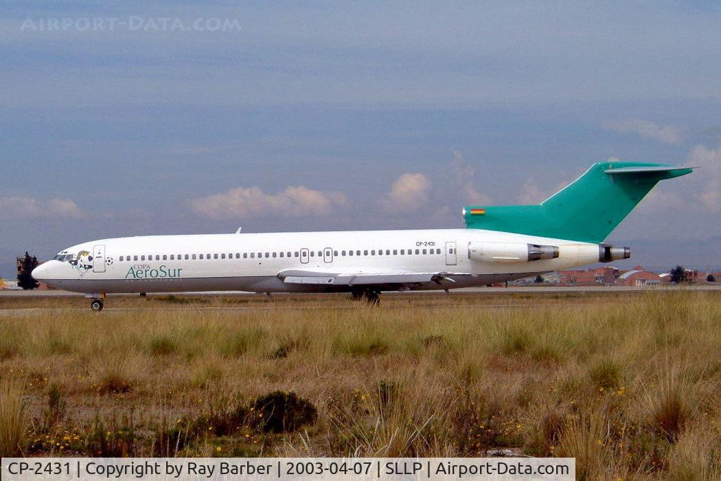 CP-2431, 1980 Boeing 727-264 C/N 22156, Boeing 727-264 [22411] (AeroSur Bolivia) La Paz-El Alto Int'l~CP 07/04/2003