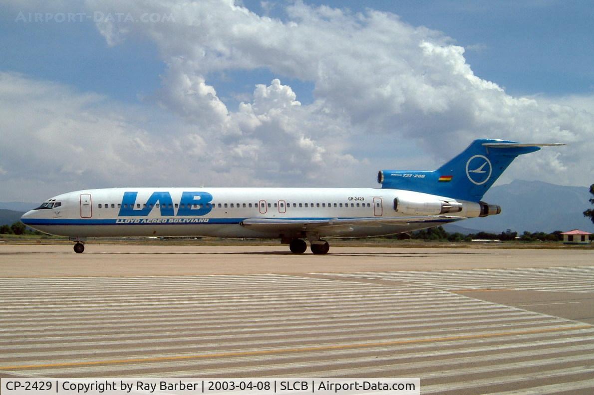 CP-2429, 1980 Boeing 727-259 C/N 22475, Boeing 727-259 [22475] (Lloyd Aereo Boliviano) Cochabamba-Jorge Wilsterman~CP 08/04/2003