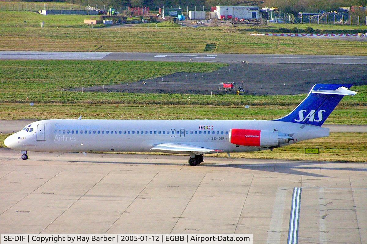 SE-DIF, 1989 McDonnell Douglas MD-87 (DC-9-87) C/N 49606, McDonnell Douglas DC-9-87 [49606] (SAS Scandinavian Airlines) Birmingham Int'l~G 12/01/2005