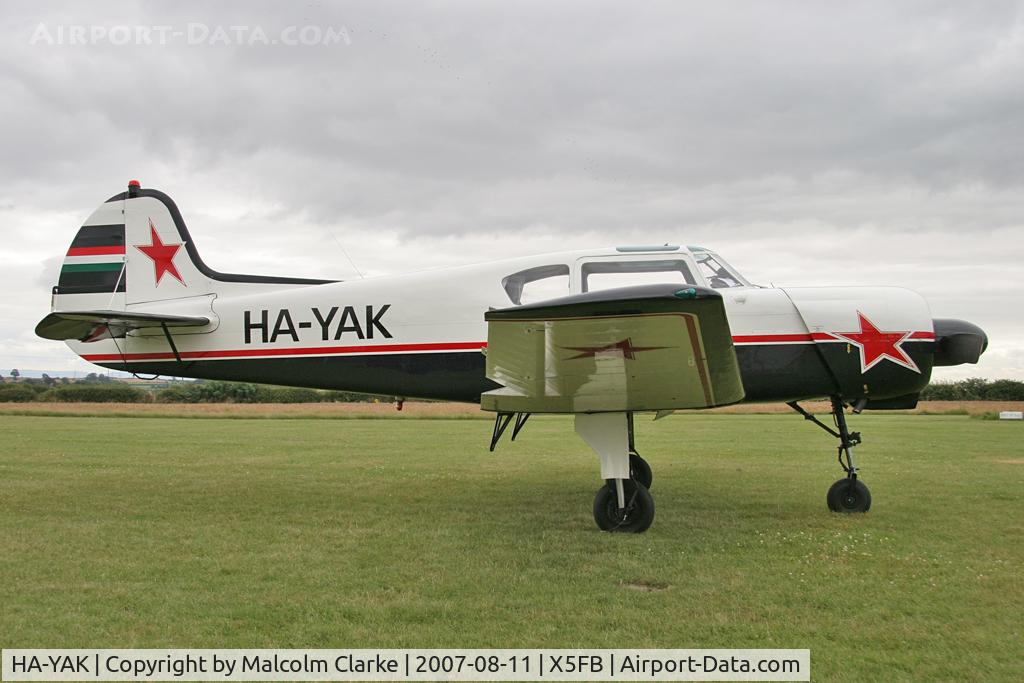 HA-YAK, Yakovlev Yak-18T C/N 22202044785, Yakovlev Yak-18T, Fishburn Airfield, August 2007.
