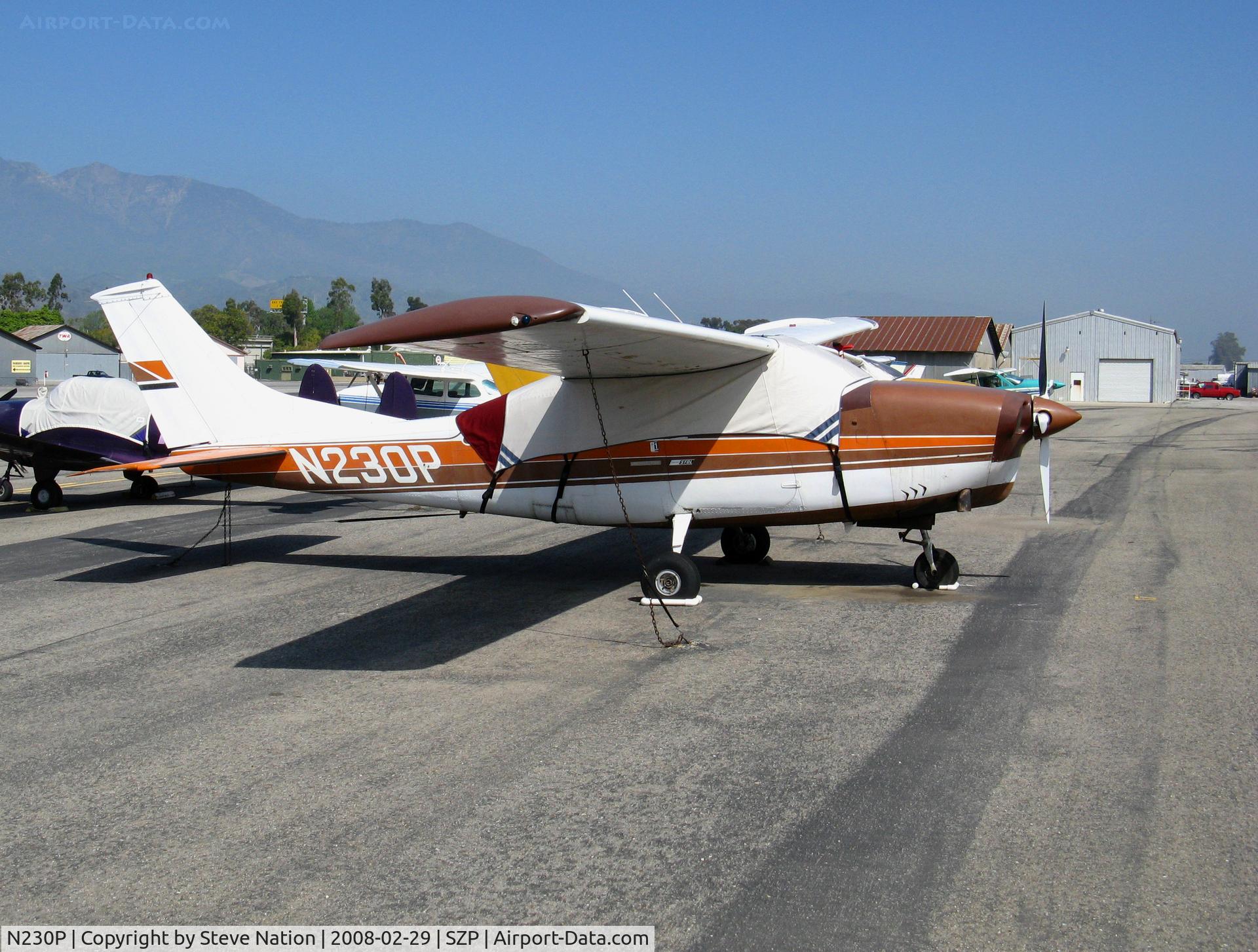 N230P, 1967 Cessna T210G Turbo Centurion C/N T210-0279, Locally-based 1967 Cessna T210G Turbo Centurion with cockpit cover@ Santa Paula Airport (Ventura County), CA