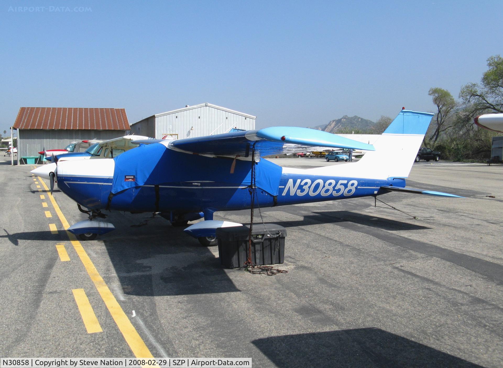 N30858, 1970 Cessna 177B Cardinal C/N 17701509, Locally-based 1970 Cessna 177B Cardinal with cockpit cover @ Santa Paula Airport (Ventura County), CA